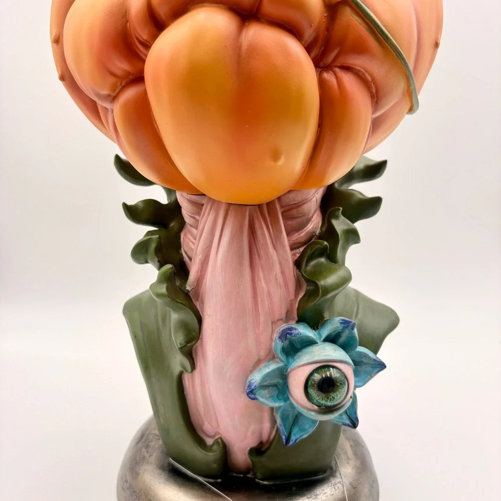 Hallow Home Halloween Pumpkin Head Bust Eyeball Flower Spooky Decor Sculpture
